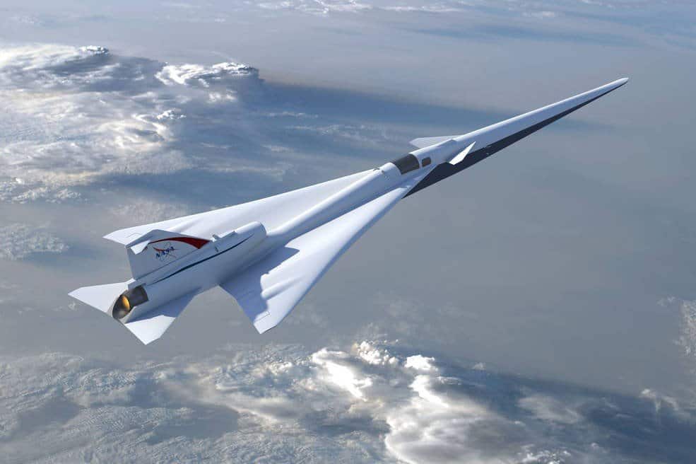 Eine weitere Ansicht des Überschalljets X-59 zeigt die Position des Cockpits