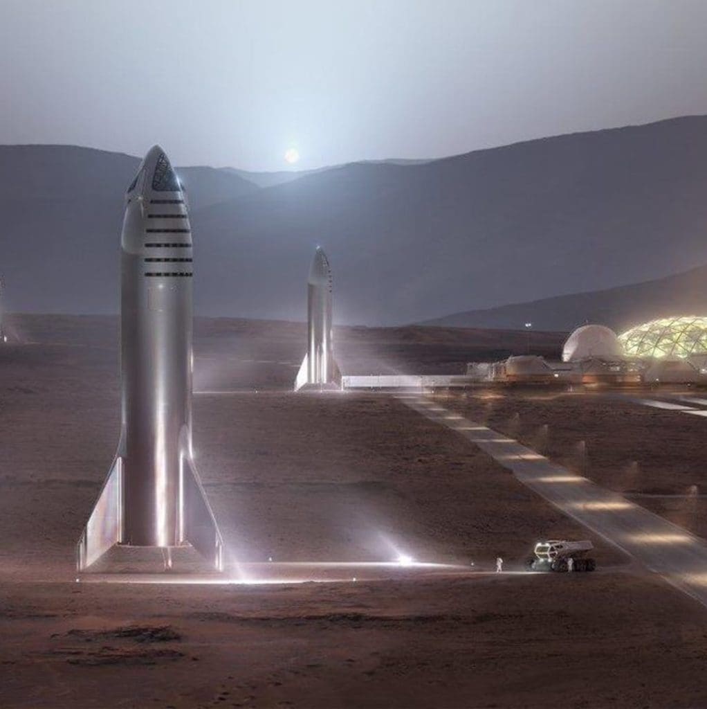 Plasma pulsato starship on mars