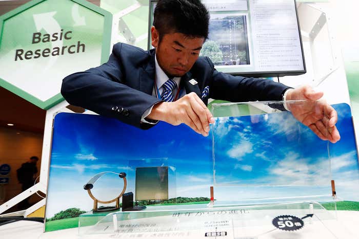 Hironobu Minowa (pictured), who demonstrated the Tokyo NTT Forum Transparent Battery this week