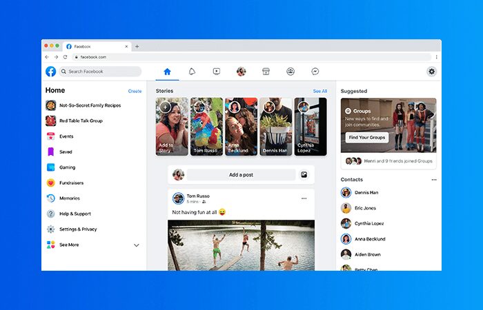 Restyling no Facebook
