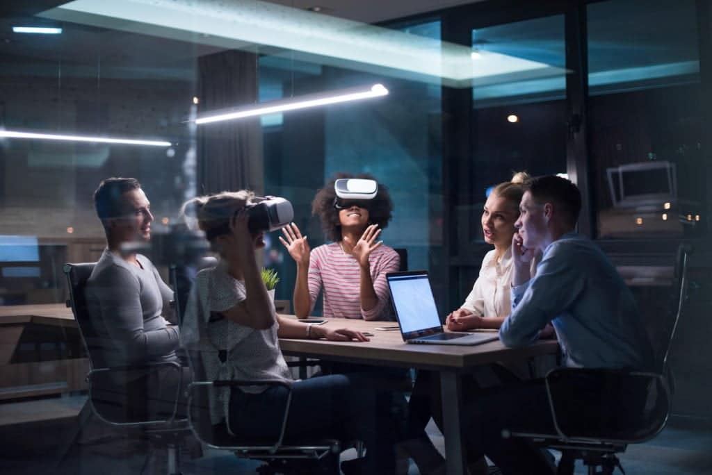 Virtual worlds to work together.