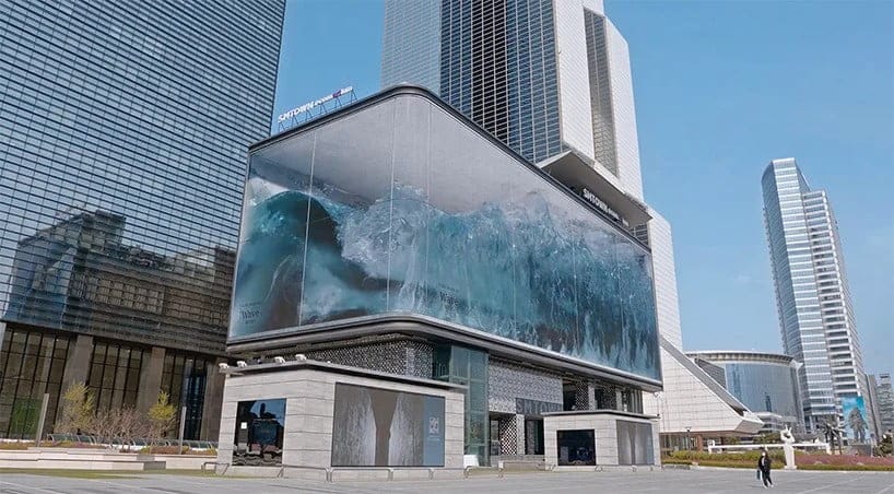 d strict wave public media art écran publicitaire designboom 001