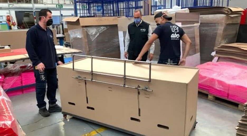 Cardboard hospital bed