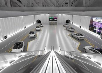 The futuristic station of The Boring Company previewed by Elon Musk
