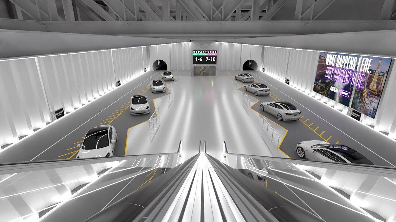 Die Boring Company zeigt das Autostationen mit 240 km / h