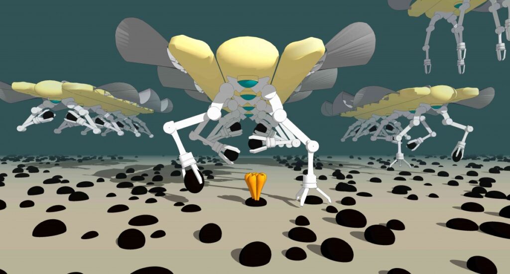 Robots de minería submarina en el futuro de la tecnología.
