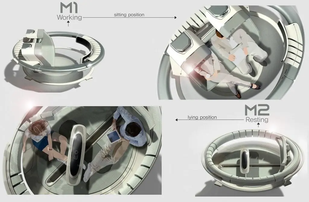 Renault EO, future pod as a mobile room