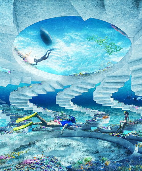 OMA Shohei Shigematsu Design Reefline Miami Parc de sculptures sous-marines Designboom 600