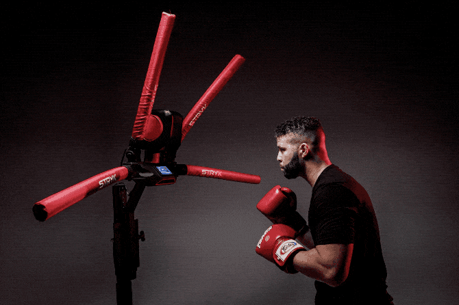 Stryk RXT 1 boxing robot that acts as a sparring partner and