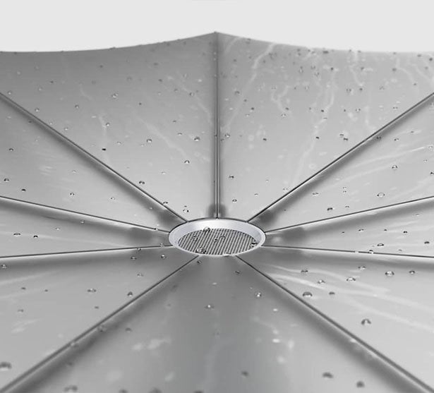 Guarda-chuva que coleta e purifica a água