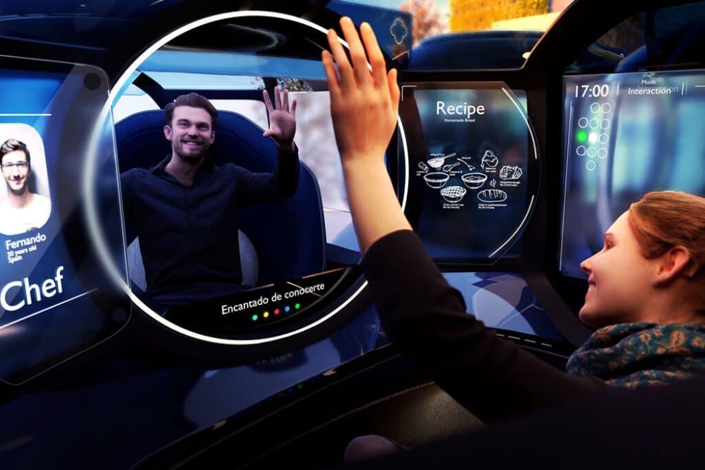 Concept Bubble, autonomes Fahrzeug oder mobiles soziales Netzwerk