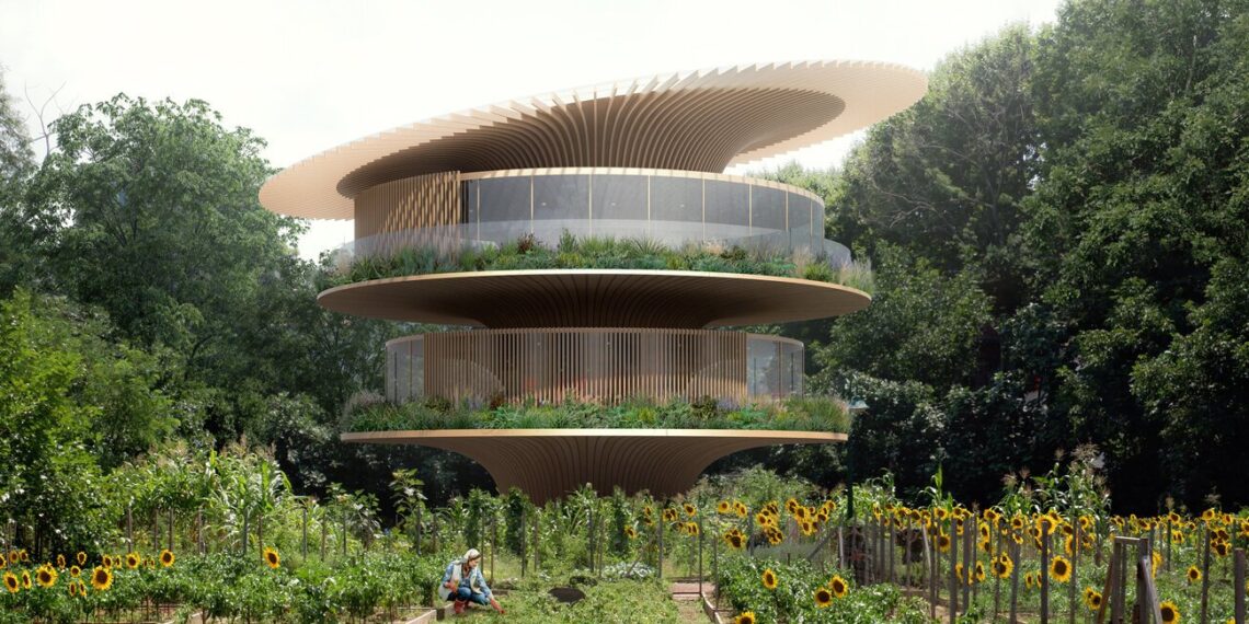 sunflower house, house with positive environmental impact