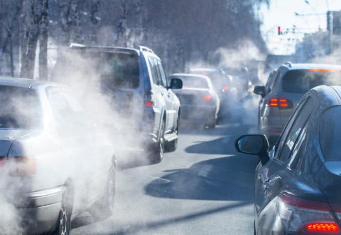 The curved road barrier design protects people from pollution