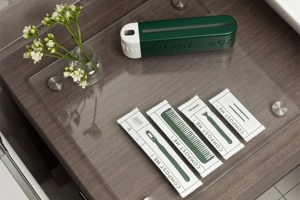 Kit de cortesia de sustentabilidade do hotel
