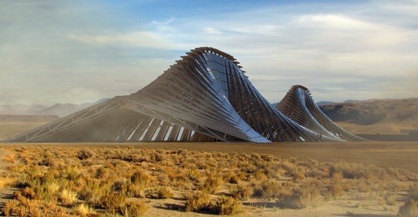 Solar Mountain, la montagna solare ondulata nel deserto del Nevada