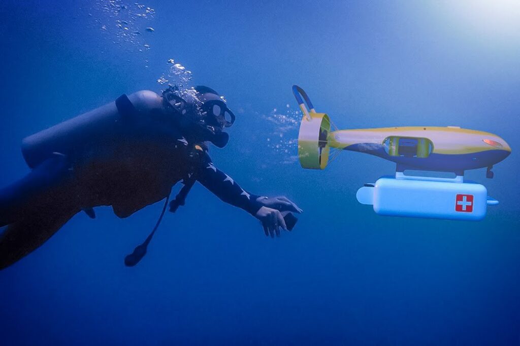 Rescue underwater drone