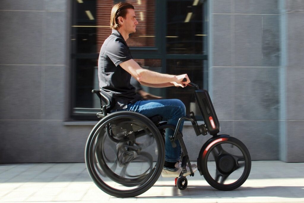 Fauteuil roulant vélo électrique UNAWheel Maxi