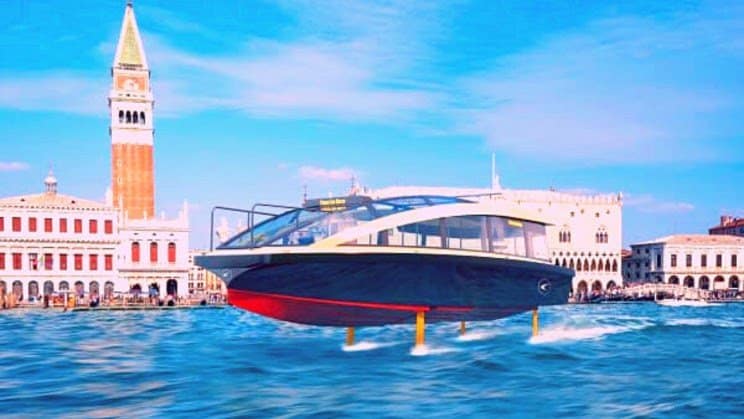 ヴェネツィアが沈んでいるカンデラ飛行電気ボートを保存できるサイズ変更MD