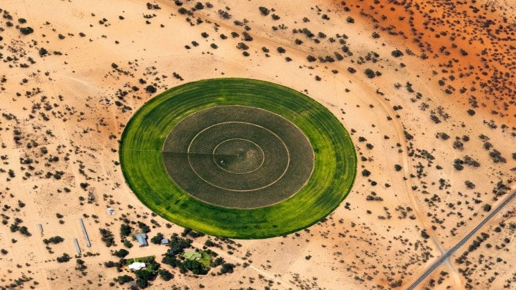 jardin circulaire au Sahara