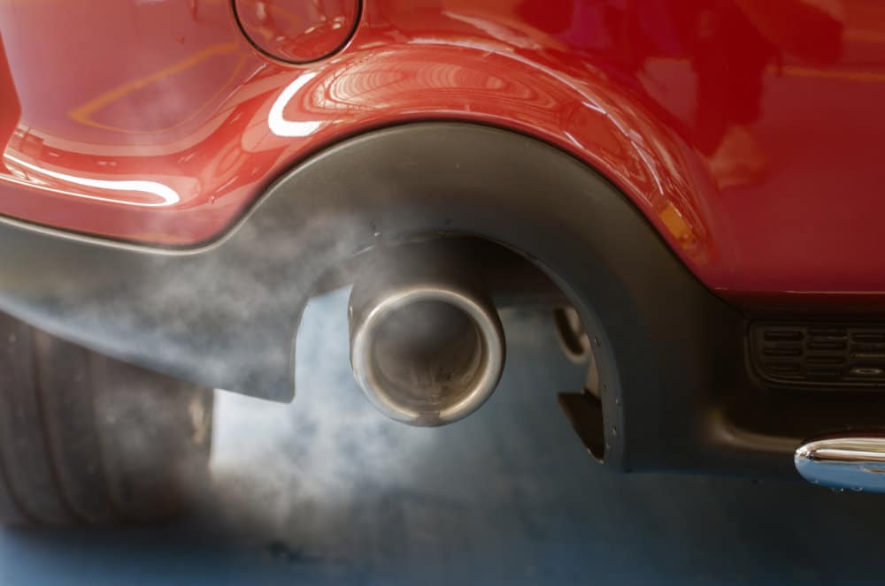 Close-up car exhaust pipe