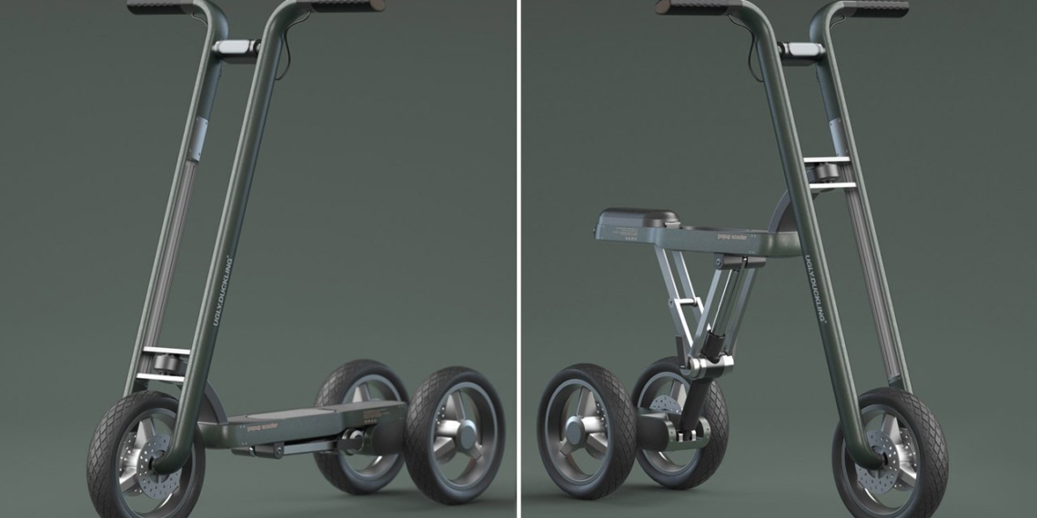 Shape-shifting scooter pop-up
