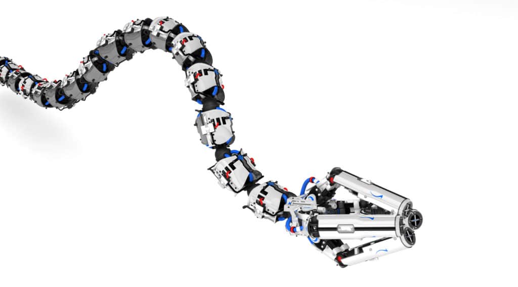 Robotic Tentacle Arm 3d, over white, isolated