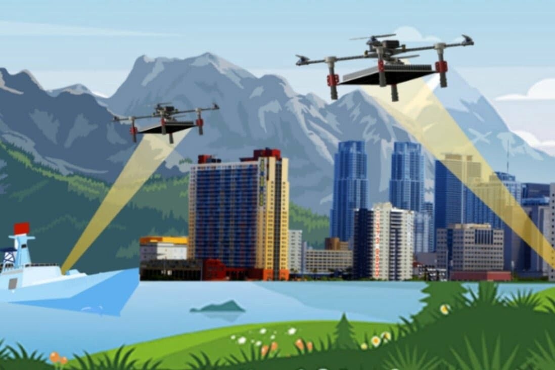 drones de rayos láser
