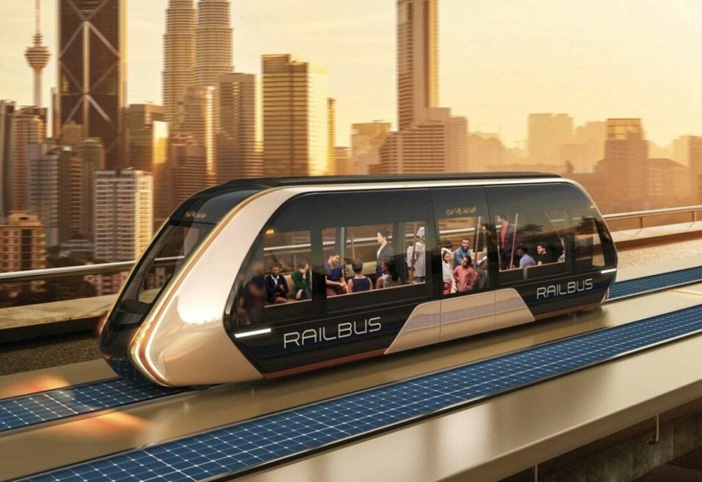 pods sem motorista de Dubai e ônibus ferroviário verde 1170x803 1