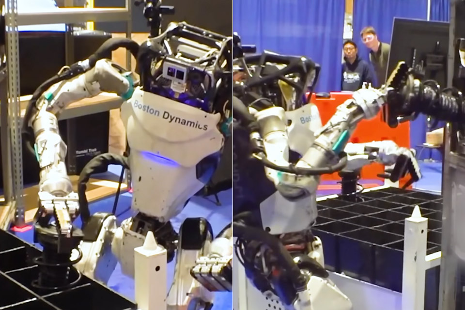 boston Dynamics Atlas robot automobile chocs
