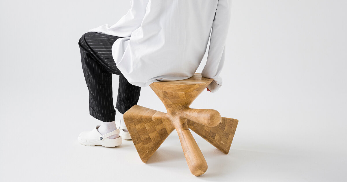 KOSMOS Architects DICE деревянный табурет журнальный столик на ножке настольная лампа designboom fb