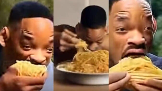 Meme Will Smith spaghetti