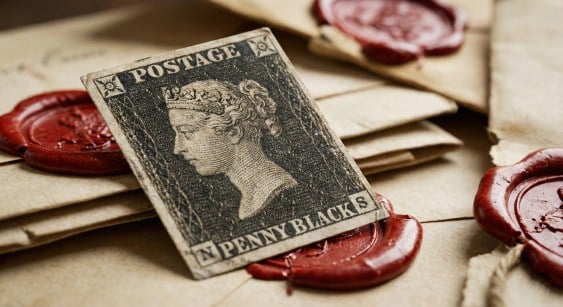 francobollo Penny Black vittoriano lettera antica
