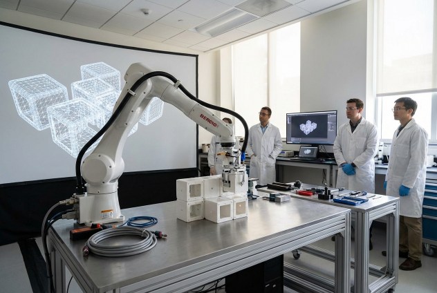 design AI robot assemblaggio componenti modulari