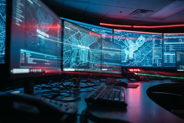 Mappa digitale simulazione crisi USA Philadelphia