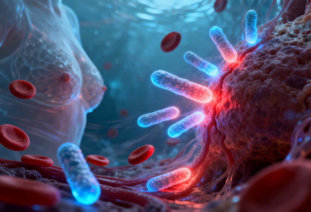 Fusobacterium nucleatum batteri bocca viaggiano nel sangue verso tessuto mammario BRCA1