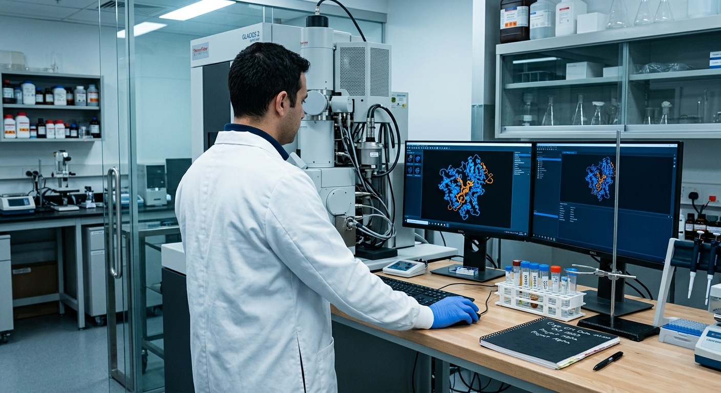 Lumaca di mare interno di laboratorio di ricerca farmacologica, vista di tre quarti.