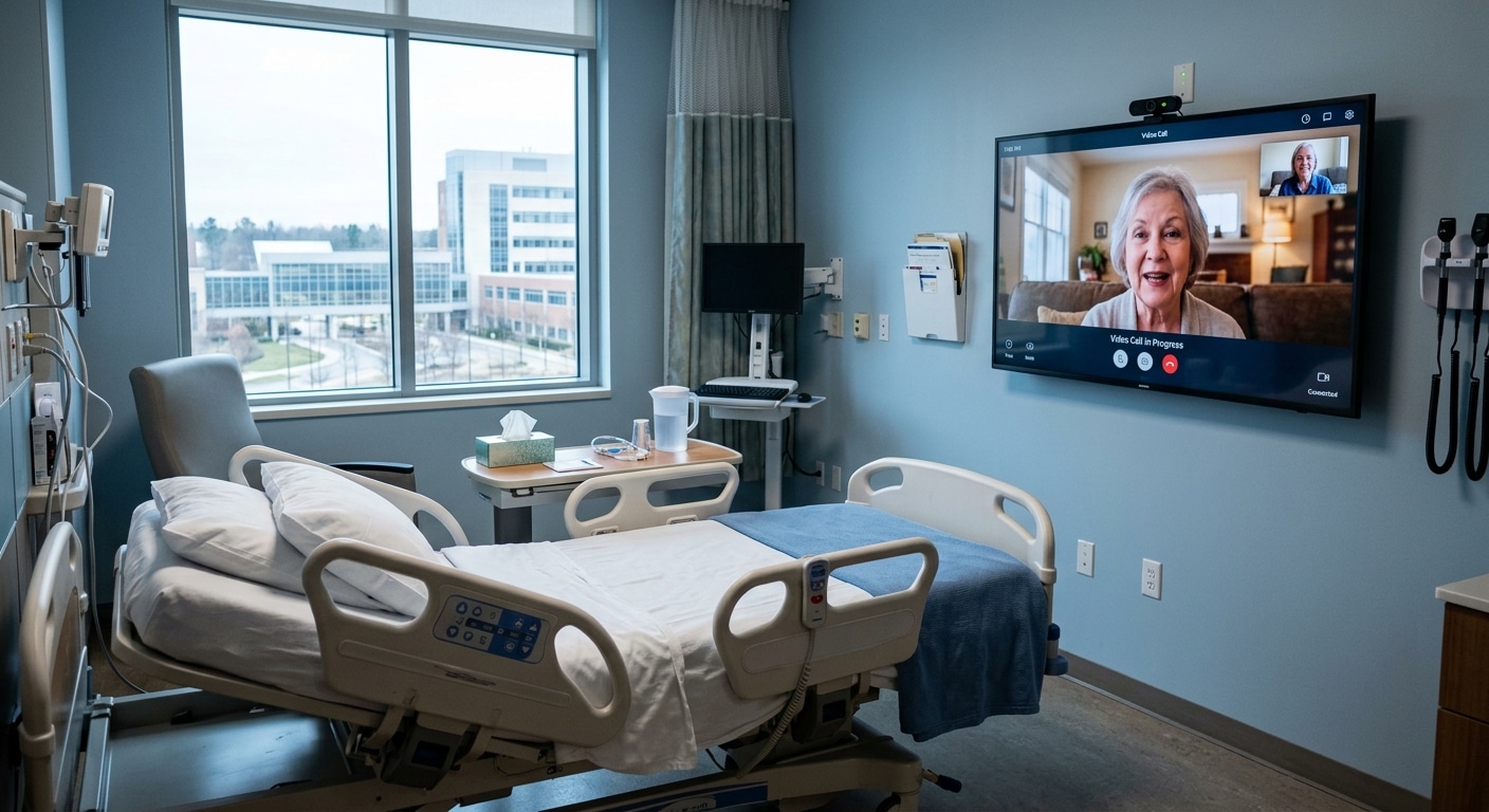 Infermieri virtuali Interno di una stanza d'ospedale americana
