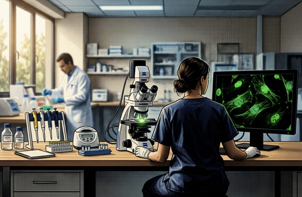 Jet lag Le cellule epiteliali retiniche vengono ingegnerizzate prima di essere incapsulate nell'alginato.
