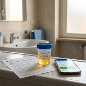 Il test si raccoglie a casa, come un normale campione delle urine.