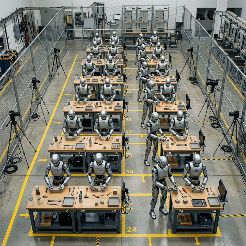 Optimus Academy: la scuola immaginata da Tesla, da 10.000 a 20.000 robot che si allenano e si registrano a vicenda