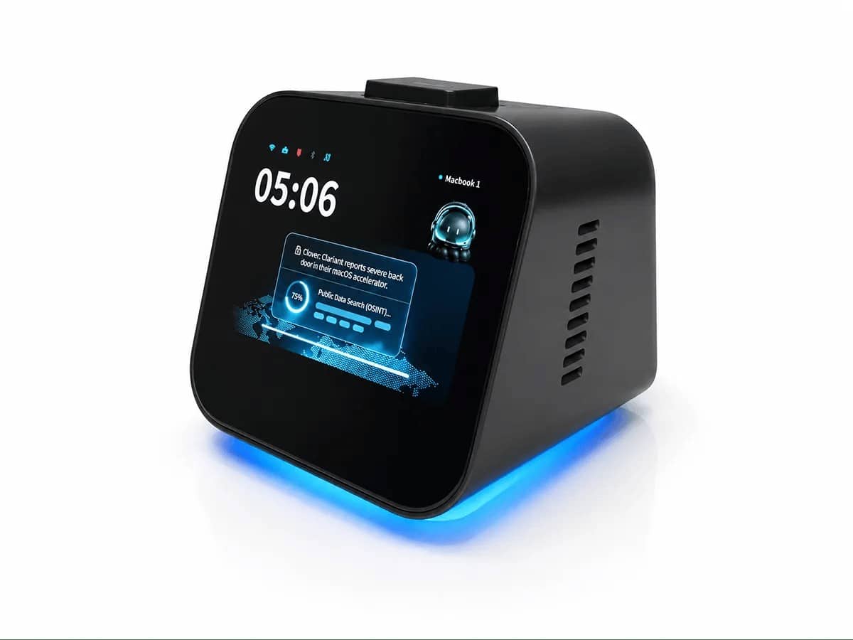 Il dispositivo Violoop con display e tasto fisico di approvazione sul coperchio